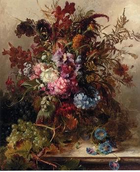 unknow artist Floral, beautiful classical still life of flowers.075